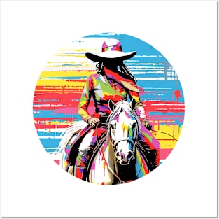 American Cowgirl Western Country Tradition Culture Abstract Posters and Art